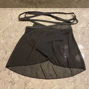 Black Sheer Mesh Wrap Ballet Skirt - Size LC